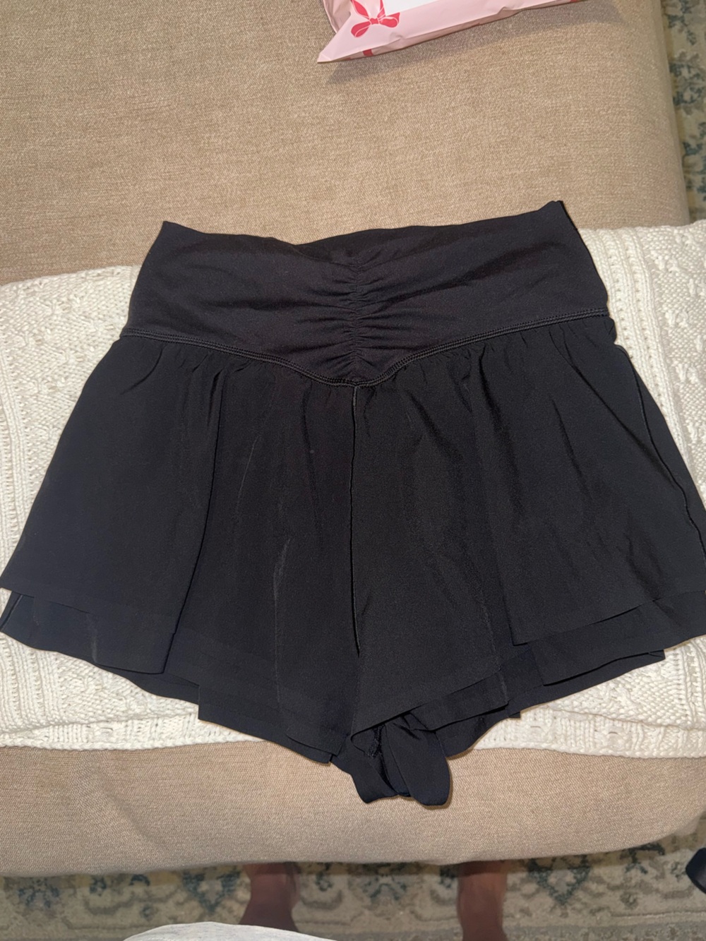 aerie maternity Black Layered Ruffle Skort Shorts